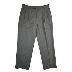 Zanella Bennett Dress Pants Mens 36 Gray Wool Pleated Made in Italy